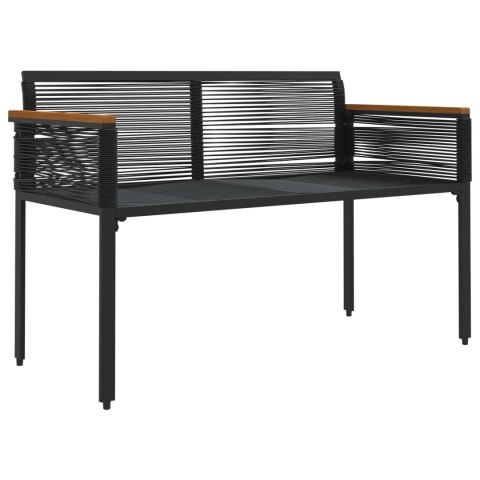 ŁAWKA OGRODOWA CZARNY I TURKUSOWY 117X54X74.5CM POLIRATTAN