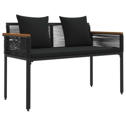 ŁAWKA OGRODOWA Z PODUSZKĄ CZARNY 117X54X74.5CM POLIRATTAN