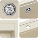 ZLEW BEŻOWY 795X505MM 80% KWARCU I 20% ŻYWICY