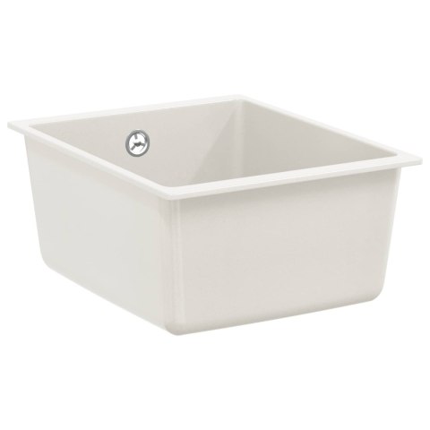 ZLEW BIAŁY 370X460MM 80% KWARC I 20% ŻYWICA