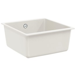 ZLEW BIAŁY 430X460MM 80% KWARC I 20% ŻYWICA