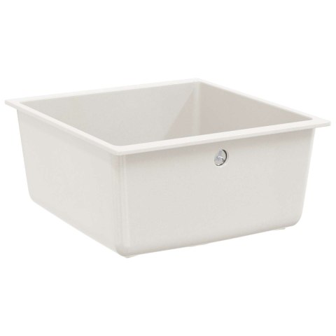 ZLEW BIAŁY 430X460MM 80% KWARC I 20% ŻYWICA