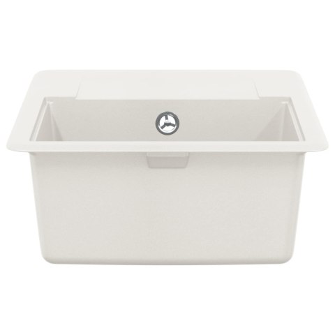 ZLEW BIAŁY 560X460MM 80% KWARC I 20% ŻYWICA