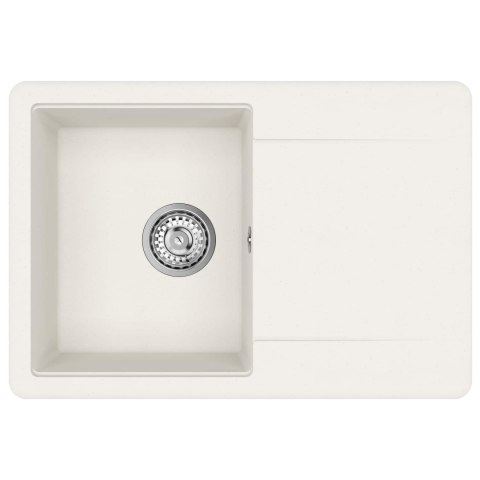 ZLEW BIAŁY 670X460MM 80% KWARC I 20% ŻYWICA