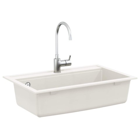 ZLEW BIAŁY 795X505MM 80% KWARCU I 20% ŻYWICY