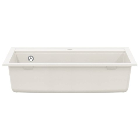 ZLEW BIAŁY 795X505MM 80% KWARCU I 20% ŻYWICY