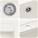 ZLEW BIAŁY 795X505MM 80% KWARCU I 20% ŻYWICY
