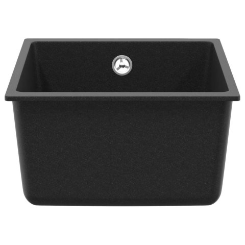 ZLEW CZARNY 370X460MM 80% KWARC I 20% ŻYWICA