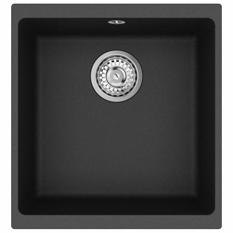 ZLEW CZARNY 430X460MM 80% KWARC I 20% ŻYWICA