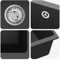 ZLEW CZARNY 430X460MM 80% KWARC I 20% ŻYWICA