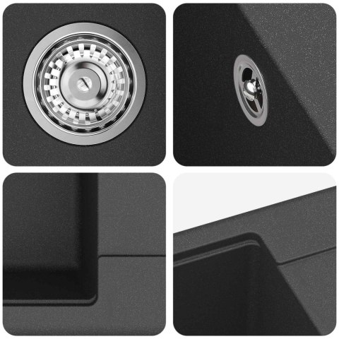 ZLEW CZARNY 670X460MM GRANIT