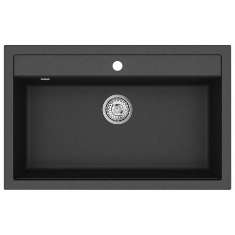 ZLEW CZARNY 795X505MM 80% KWARCU I 20% ŻYWICY