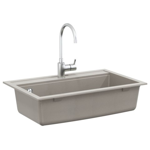 ZLEW SZARY 795X505MM 80% KWARCU I 20% ŻYWICY