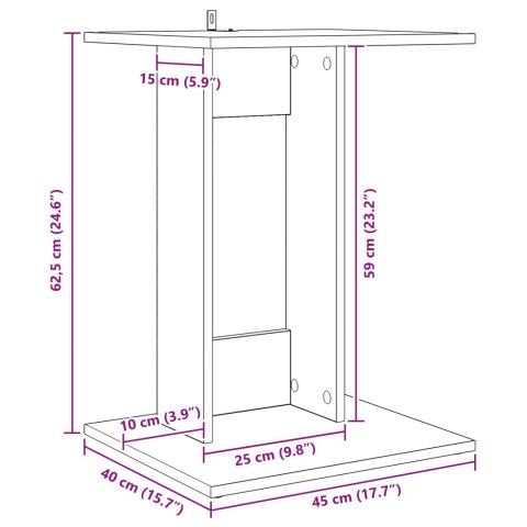 STOLIK BOCZNY BETONOWY SZARY 45X40X62,5CM
