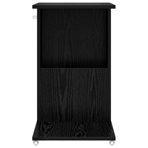 STOLIK BOCZNY Z KOŁEM CZARNY DĄB 40X35X60CM