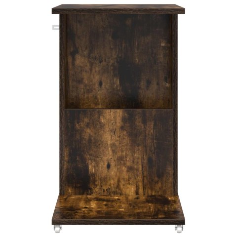 STOLIK BOCZNY Z KOŁEM DĄB WĘDZONY 40X35X60CM