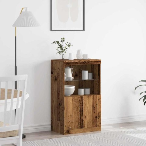KOMODA LED BRĄZOWY 60X37X100CM