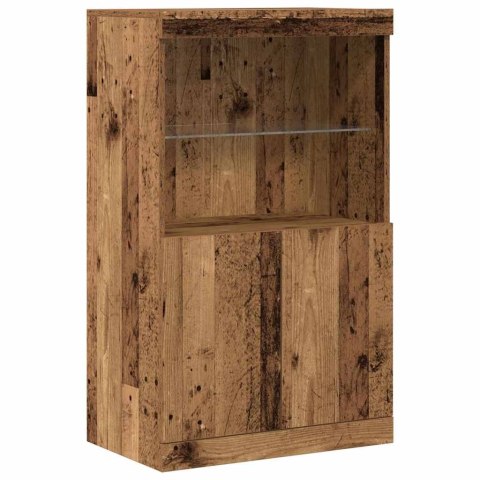 KOMODA LED BRĄZOWY 60X37X100CM