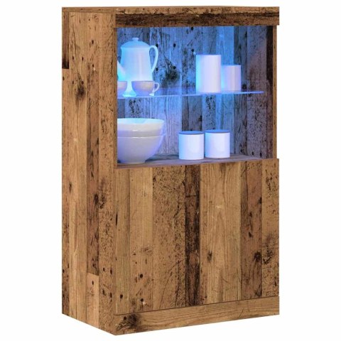 KOMODA LED BRĄZOWY 60X37X100CM