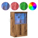 KOMODA LED BRĄZOWY 60X37X100CM