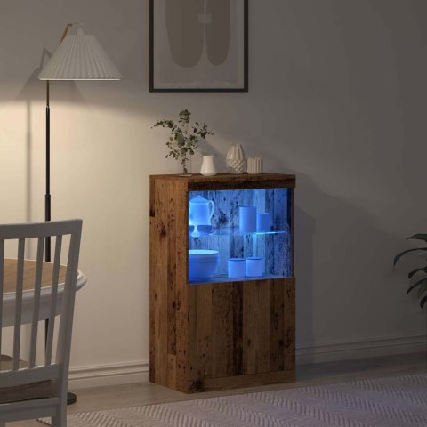KOMODA LED BRĄZOWY 60X37X100CM