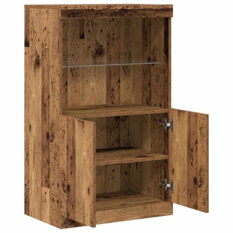 KOMODA LED BRĄZOWY 60X37X100CM
