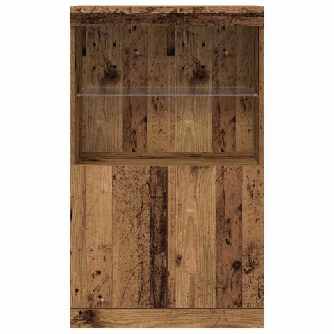 KOMODA LED BRĄZOWY 60X37X100CM
