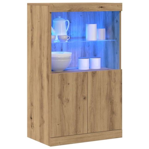 KOMODA LED BRĄZOWY 60X37X100CM