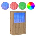 KOMODA LED BRĄZOWY 60X37X100CM