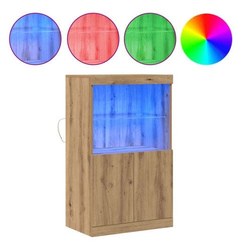 KOMODA LED BRĄZOWY 60X37X100CM