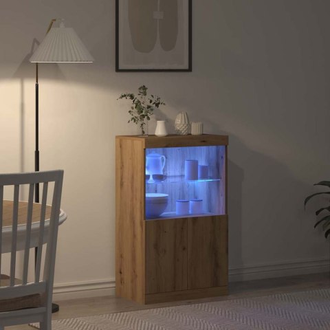 KOMODA LED BRĄZOWY 60X37X100CM