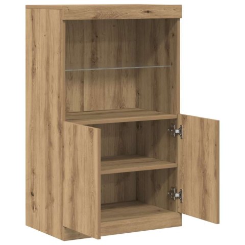 KOMODA LED BRĄZOWY 60X37X100CM