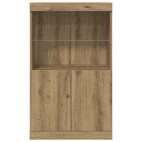 KOMODA LED BRĄZOWY 60X37X100CM