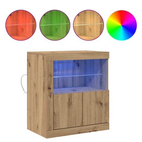 KOMODA LED BRĄZOWY 60,5X37X67CM