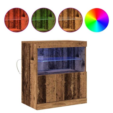KOMODA LED BRĄZOWY 60,5X37X67CM
