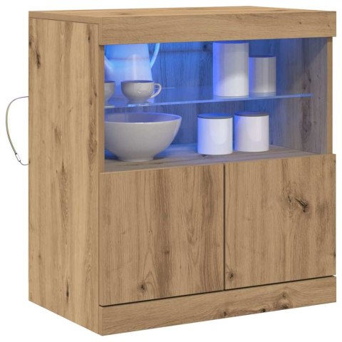 KOMODA LED BRĄZOWY 60,5X37X67CM