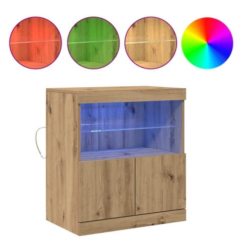 KOMODA LED BRĄZOWY 60,5X37X67CM