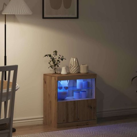 KOMODA LED BRĄZOWY 60,5X37X67CM