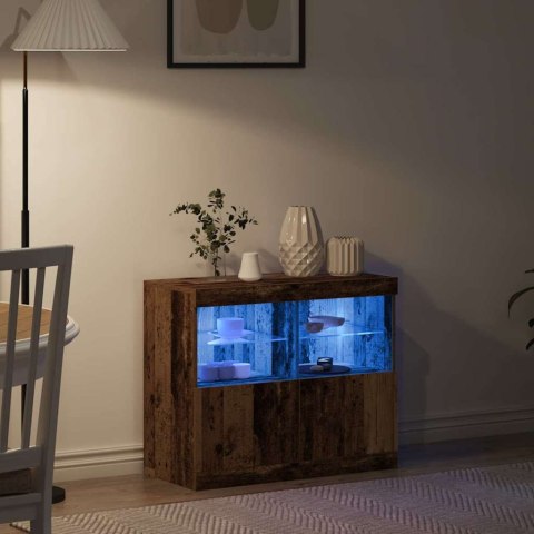 KOMODA LED BRĄZOWY 81X37X66,5CM