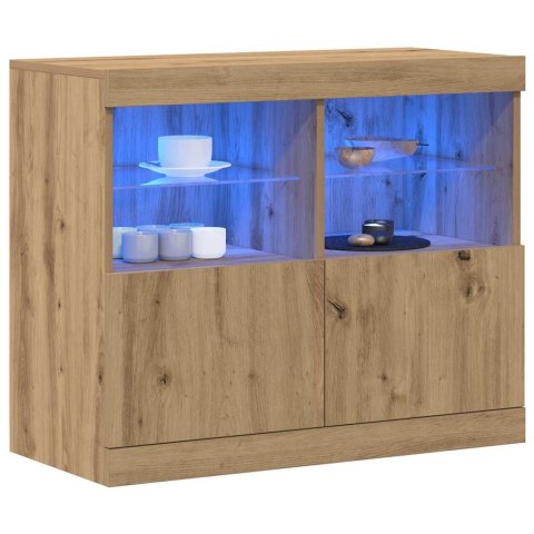 KOMODA LED BRĄZOWY 81X37X66,5CM