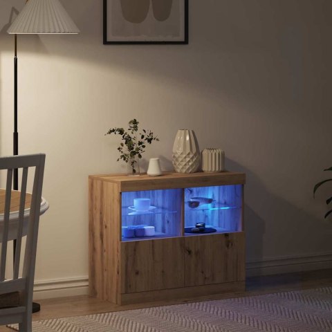 KOMODA LED BRĄZOWY 81X37X66,5CM
