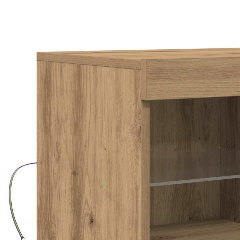 KOMODA LED BRĄZOWY 81X37X66,5CM