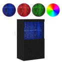 KOMODA LED CZARNY 60X37X100CM