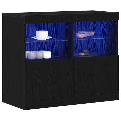 KOMODA LED CZARNY 81X37X66,5CM