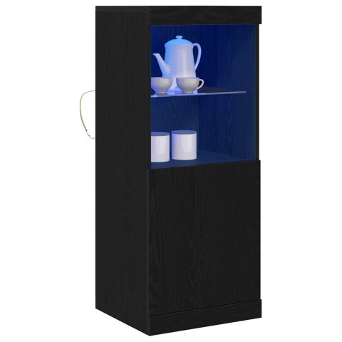 KOMODA LED CZARNY DĄB 41X37X100CM