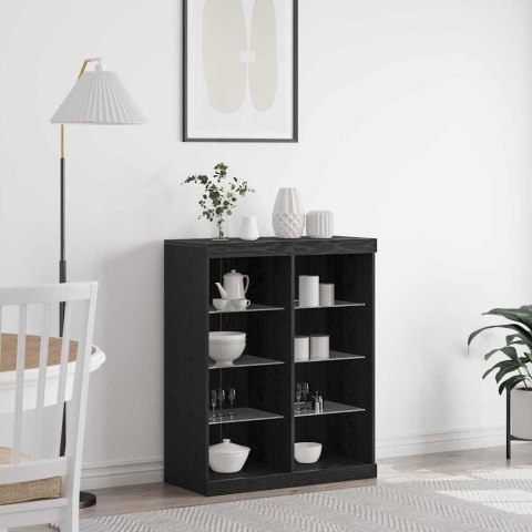 KOMODA LED CZARNY DĄB 41X37X100CM