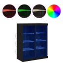KOMODA LED CZARNY DĄB 41X37X100CM