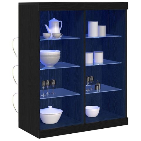 KOMODA LED CZARNY DĄB 41X37X100CM