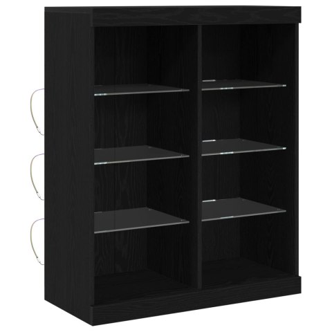 KOMODA LED CZARNY DĄB 41X37X100CM