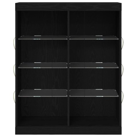 KOMODA LED CZARNY DĄB 41X37X100CM